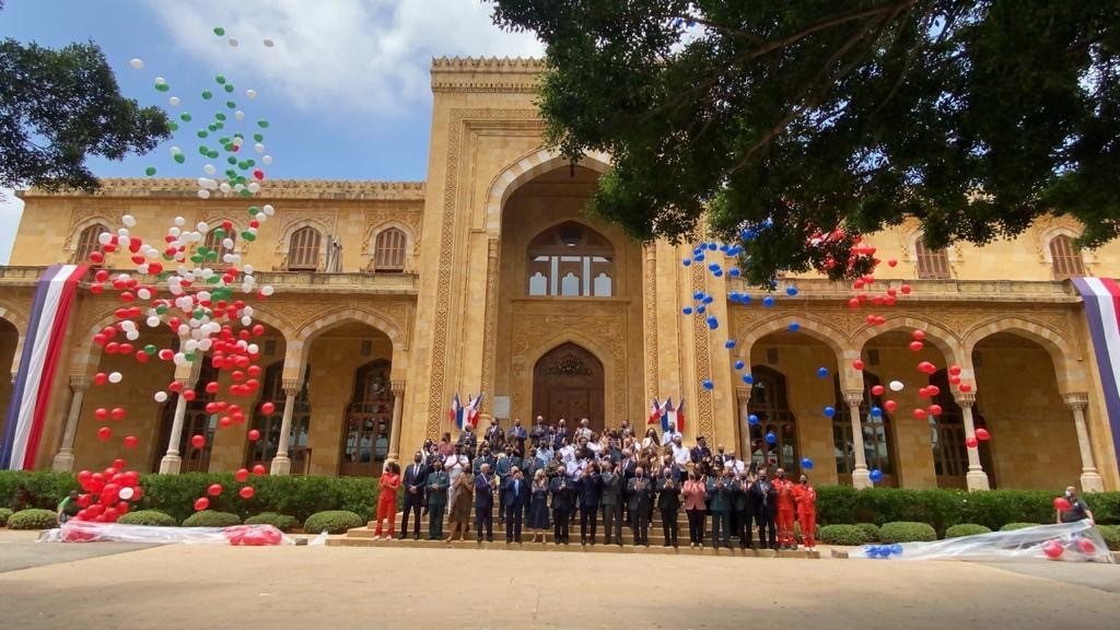أحيت السفارة الفرنسية ذكرى العيد الوطني الفرنسي افتراضيا بسبب فيروس كورونا (الصورة عن حساب السفارة على تويتر)