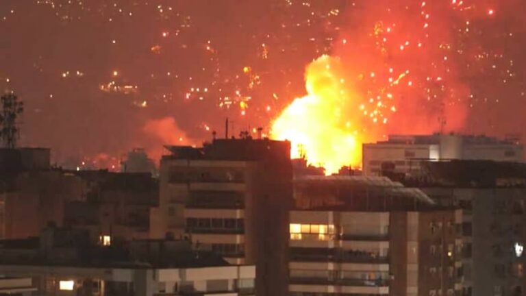 من الغارات على الضاحية الجنوبية لبيروت